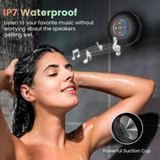 Bluetooth Waterproof Shower Speaker with Suction Cup & Colorful Lights
